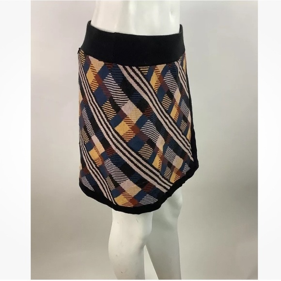 Title Nine Sz M Extra Fine Merino Wool Knit A-Line Golf Skirt Multicolor - Picture 2 of 6